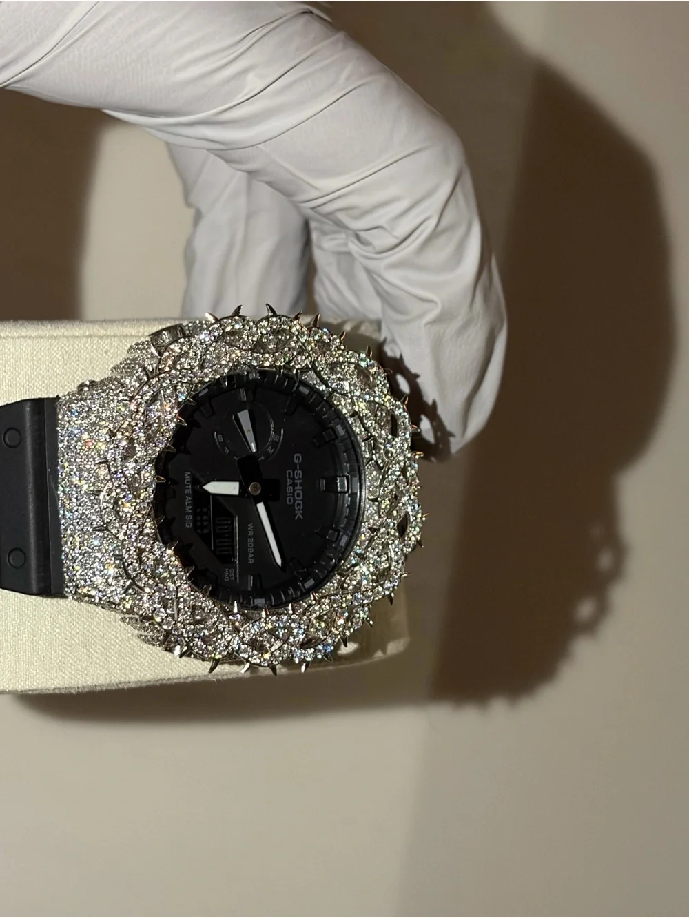 G-Shock Black Digital-Analog Watch with Silver Crystal Bezel